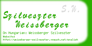 szilveszter weissberger business card